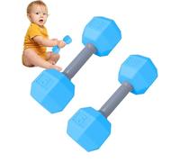 Dumbbell Rattle, Weights Training Toy, Exercise For Babies, Lightweight Teether, Sensory Clatter, Engaging Teething Toy, 2 Pack, Color: Multicolor, Size: 4.5 Inches
