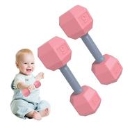Dumbbell Toy Set - 2 Piece Exercise Weight Toy, Sensory Teether Rattle | Lightweight Dumbbell With Textured Grip Design, Kids Fitness Play Gym Teething For Infant Development