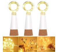 Dumcuw Luci per bottiglia ricaricabili USB, 15 LED caldi con tappo di sughero, filo di rame impermeabile - decori natale, matrimonio, fai-da-te
