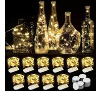 Dumhuts Lichterkette Batteria, 10 Stück 2M 20 Mini LED Lichterkette mit Batterie, Lichterkette Innen, LED Lichterketten Batteriebetrieben, Lichterketten für Zimmer Deko, Hochzeitsdeko, Weihnachtsdeko