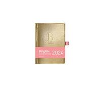 DUMONT Brigitte Gold Agenda 2024 libro e agenda tascabile, formato A4 (29,7 x 21 cm), calendario mensile