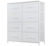DUMOS Cassettiera camera da letto con 8 cassetti in tessuto, organizer alto per vestiti, armadietto, cameretta dei bambini, torre con armadio, struttura in metallo, pannello in legno, mobili leggeri