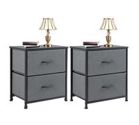 DUMOS Cassettiera con cassetti, 2BC-Grigio, 2 Stoffbehälter