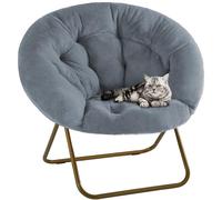 DUMOS Comode sedie con piattino, in finta pelliccia, per salotto, camera da letto, soggiorno, flessibile, pieghevole, per bambini e adulti, struttura in metallo morbida, imbottita, moderna, per casa e