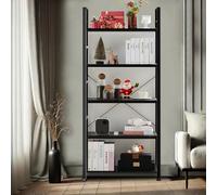 DUMOS Scaffalatura con 5 ripiani, in stile industriale, per soggiorno, cucina, in MDF, metallo sottile