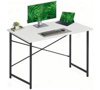 DUMOS Scrivania per computer, scrivania da ufficio, con supporto per cuffie e custodia, piccola scrivania, studio, legno, PC, tavolo, ufficio, casa, ufficio