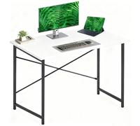 DUMOS Scrivania per computer, scrivania da ufficio, con supporto per cuffie e custodia, piccola scrivania, studio, legno, PC, tavolo, ufficio, casa, ufficio