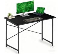 DUMOS Scrivania per computer, scrivania da ufficio, con supporto per cuffie e custodia, piccola scrivania, studio, legno, PC, tavolo, ufficio, casa, ufficio