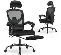 DUMOS Sedia da ufficio ergonomica, una sedia da scrivania con braccioli confortevoli, dotata di un comodo supporto lombare e poggiapiedi per ufficio, adatta per la casa