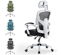 DUMOS Sedia da ufficio ergonomica, una sedia da scrivania con braccioli confortevoli, dotata di un comodo supporto lombare e poggiapiedi, adatto per la casa