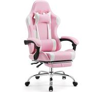 DUMOS Sedia da Ufficio, Rosa + Bianco, Standard