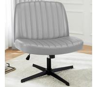 DUMOS Sedia da ufficio senza bracciolo, velluto Teddy e comodo tessuto a rete Criss Cross Chair, con cuscino di seduta più ampio, adatta per uffici, camera da letto e soggiorno