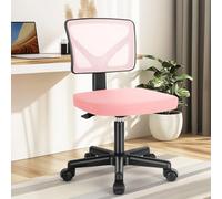 DUMOS Sedie da scrivania senza braccioli con ruote, ergonomiche e regolabili, per casa e ufficio, girevole, senza braccioli, comoda seduta in rete con schienale medio, per lavorare al computer, per