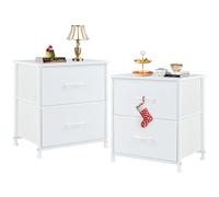 DUMOS Set di 2 comodini in tessuto per cassetti, armadietto sottile, cassettiera, camera da letto, stile industriale, per soggiorno, cameretta dei bambini, corridoio