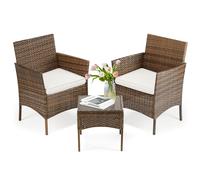 DUMOS Set di mobili da Giardino, Marrone, 2-Personen-Möbelsets