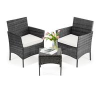DUMOS Set mobili da giardino, nero, 2 posti
