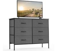 DUMOS Supporto TV per soggiorno, comò per camera da letto, cassettiera con 6 cassetti in tessuto, organizer per armadio, comodino per letto