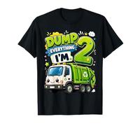 Dump Everything Im 2 Years Old Garbage Truck 2nd Birthday Maglietta