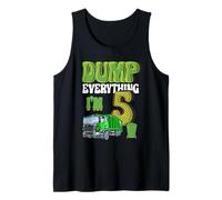 Dump Everything I'm 5 Year Old Garbage Truck 5 ° compleanno Canotta