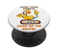 Dump Your Doubts, Load up on Faith! Kids Construction Animal PopSockets PopGrip Adesivo
