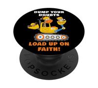 Dump Your Doubts, Load up on Faith! Kids Construction Animal PopSockets PopGrip Adesivo