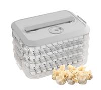 Dumpling Box Data Timer Buona tenuta Frigorifero Organizer | Contenitore impilabile per snack per biscotti, gnocchi, Wonton, congelatore per alimenti, scatola per frigorifero