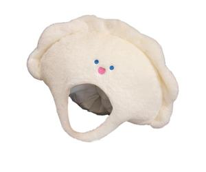 Dumpling Headgear, Cute Plush Hat for Cosplay and Party, Funny Themed Headwear for Halloween Birthday Carnival Easter Ringraziamento Children's Day Festival Celebration, 35 x 32 cm