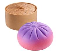 Dumpling Squeeze Ball - Stress Relief for Fidget Calm | Silicone Glitter Soft Sensory Toy, Colorful Textured Hand Grip, Focus Study Office Travel Use Relax Mode