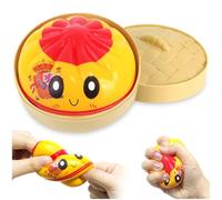 Dumpling Squishy con Cestelli per Vapore , La scatola Misteriosa dei Ravioli Divertenti ,Squishy Toy Giocattoli antistress,Squeeze Toy Sensoriale per Bambini e Adulti