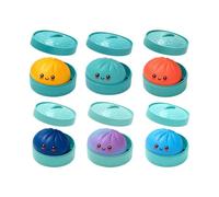 Dumpling Squishy - Giocattolo da schiacciare casuale, in morbido silicone, con simpatico sorriso, giocattolo antistress, in scatola portaoggetti, gadget sensoriale per bambini, regalo a sorpresa