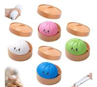Dumpling Squishy Mistery Box, Mini Glitter Dumpling Squishy Mystery With Steamer Box,Stress & Anxiety Relief Toys For Kids & Adults Non-Edible (A-4PCS)