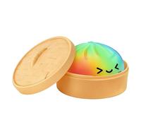 Dumpling Squisħy- 3.35 Inch Stress Relief Fidget | EVA Foam Dumpling Stress Toys- Cute Cartoon Dumрling Squeeze Toy With Steamer Soft Slow Rebound Stresś Relief Toy For Kids Adults Home Office Use