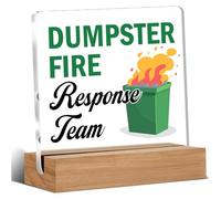 Dumpster Fire Desk Accessories, Divertente regalo per ufficio per donne uomini colleghi, regali di apprezzamento dei dipendenti, cassonetto risposta al fuoco squadra acrilico segni decorativi da