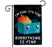 Dumpster Fire I'M Fine It'S Fine Everything Is Fine Funny Welcome Bandiera Vacanza 30X45Cm Striscione Moda Doppia Faccia Bandiera Da Giardino Per Festival Decorazione Patio