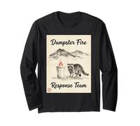 Dumpster Fire Response Team Japanese Raccoon Art Maglia a Manica