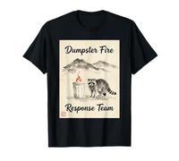 Dumpster Fire Response Team Japanese Raccoon Art Maglietta