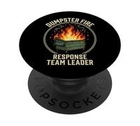 Dumpster Fire Response Team Leader Pompiere PopSockets PopGrip Adesivo