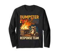 Dumpster Fire Response Team Trash Raccoon Bere Falò da campo Maglia a Manica