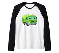 Dumpy The Garbage Truck Sorridente Personaggio Design per Bambini Maglia con Maniche Raglan