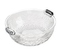DUMRALBQE Bacinella di Plastica per Riso Cesto scolapiatti da Cucina, Doppia Ciotola for Lavare Il Riso, Piatto da Frutta per Ammollo(Transparent)