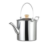 DUMRALBQE Bollitore da Campeggio Bollitore portatile da campeggio e picnic con manico in legno for esterni per Cucinare All'aperto(22.5x18cm)