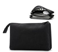 DUMRALBQE Borsa per Elettronica Digitale Accessori for le cuffie for telefonia mobile con sacchetto for il disco rigido a doppio strato per Il Trasporto Quotidiano(Schwarz)