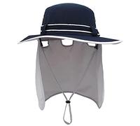 DUMRALBQE Cappello da Pesca Cappello a Secchio con a Corda Impermeabile for la Caccia alla Pesca all'aperto Fisherman Caps Bone da Sole in Montagna in per Ombreggiatura Esterna(Dark Blu-Light Grey)