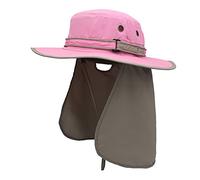 DUMRALBQE Cappello da Pesca Cappello a Secchio con a Corda Impermeabile for la Caccia alla Pesca all'aperto Fisherman Caps Bone da Sole in Montagna in per Ombreggiatura Esterna(Pink-Light Grey)