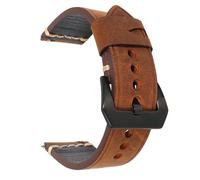 DUMRALBQE Cinturini per Orologi in Pelle Crazy Horse Leather Strap Switch Quick Release Vintage per Orologi Universali(Dark brown,22mm)