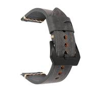 DUMRALBQE Cinturini per Orologi in Pelle Crazy Horse Leather Strap Switch Quick Release Vintage per Orologi Universali(Gray,22mm)