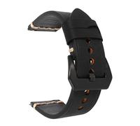 DUMRALBQE Cinturini per Orologi in Pelle Crazy Horse Leather Strap Switch Quick Release Vintage per Orologi Universali(Schwarz,24mm)