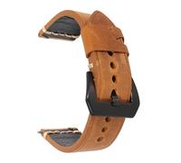 DUMRALBQE Cinturini per Orologi in Pelle Crazy Horse Leather Strap Switch Quick Release Vintage per Orologi Universali(Yellow brown,22mm)