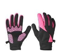 DUMRALBQE Guanti a Dita Intere Guanti di guida della bicicletta esterno inverno mountain bike i guanti pieni impermeabile antivento stoffa per Attività All'aperto(Rosa,L)