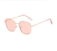 DUMRALBQE Occhiali da Sole Metallo rotonda Viso Occhiali da sole uomo alla guida di retro che spara polarizzata visione notturna degli occhiali per Uso Esterno(Rosa)